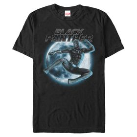 Marvel Big & Tall Classic Panther Moon Siyah Erkek T-shirt