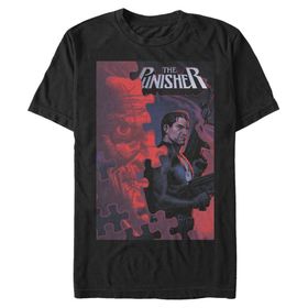 Marvel Big & Tall Classic Punisher Siyah Erkek T-shirt