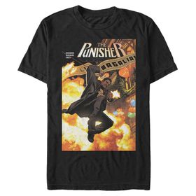 Marvel Big & Tall Classic Punisher Siyah Erkek T-shirt