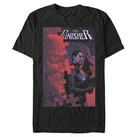 Marvel Big & Tall Classic Punisher Siyah Erkek T-shirt