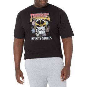 Marvel Big & Tall Classic Rockin Thanos Siyah Erkek T-shirt