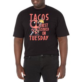 Marvel Big & Tall Classic Served Tuesday Black Erkek T-shirt