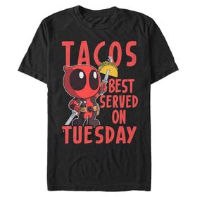 Marvel Big & Tall Classic Served Tuesday Black Erkek T-shirt