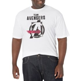 Marvel Big & Tall Classic Team Avengers Üst Kısa Kollu Beyaz Erkek T-shirt
