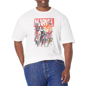 Marvel Big & Tall Classic Team Avengers Üst Kısa Kollu Beyaz Erkek T-shirt