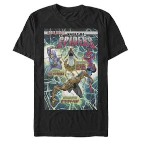 Marvel Big & Tall Classic Vault of Spiders Nov18 Üst Kısa Kollu Siyah Erkek T-shirt