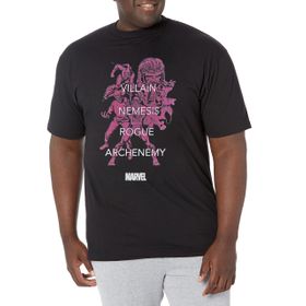 Marvel Big & Tall Classic Villains Tonalwords Black Erkek T-shirt
