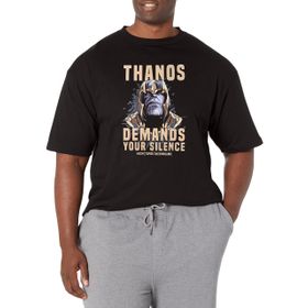 Marvel Big & Tall Demand Silence Black Erkek T-shirt