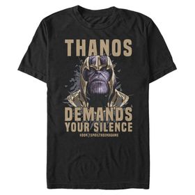 Marvel Big & Tall Demand Silence Black Erkek T-shirt