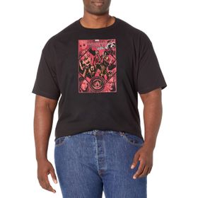 Marvel Big & Tall Diamante Elmas Black Erkek T-shirt