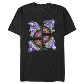 Marvel Big & Tall Doctor Multiverse of Madness Dr Strange Group Rozet Siyah Erkek T-shirt