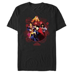 Marvel Big & Tall Doctor Strange in The Multiverse of Madness Badge of Heroes Black Erkek T-shirt