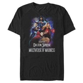Marvel Big & Tall Doctor Strange in the Multiverse of Madness Poster Grup Üst Kısa Kollu Siyah Erkek T-shirt