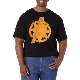 Marvel Big & Tall Endgame Çizgi Roman Rozet Black Erkek T-shirt