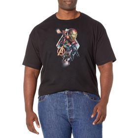 Marvel Big & Tall Endgame Diamond Shot Black Erkek T-shirt