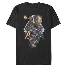 Marvel Big & Tall Endgame Diamond Shot Black Erkek T-shirt