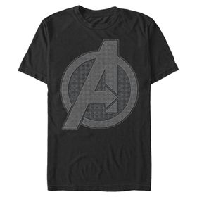 Marvel Big & Tall Endgame Gri Tonlamalı Logo Black Erkek T-shirt