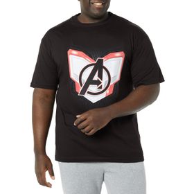 Marvel Big & Tall Endgame Logo Armor Black Erkek T-shirt