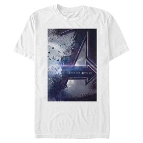 Marvel Big & Tall Endgame Poster Üst Kısa Kollu Beyaz Erkek T-shirt