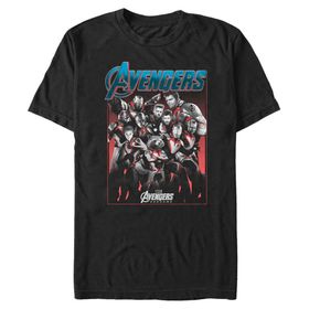Marvel Big & Tall Engame Group Shot Black Erkek T-shirt
