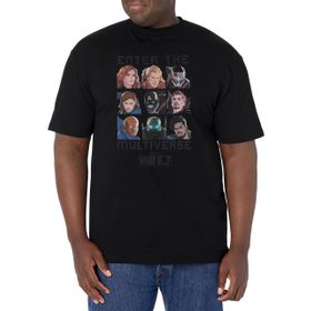 Marvel Big & Tall Enter The Multiverse Black Erkek T-shirt