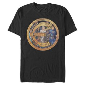 Marvel Big & Tall Eternals Badge Group Shot Üst Kısa Kollu Siyah Erkek T-shirt