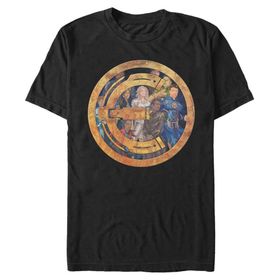 Marvel Big & Tall Eternals Badge Group Shot Üst Kısa Kollu Siyah Erkek T-shirt