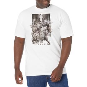 Marvel Big & Tall Eternals Boya Splattered Üst Kısa Kollu Beyaz Erkek T-shirt