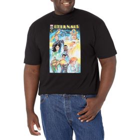Marvel Big & Tall Eternals Çizgi Roman Kapak Üst Kısa Kollu Siyah Erkek T-shirt