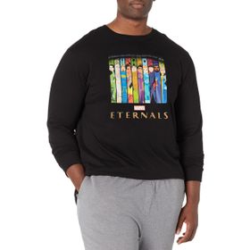 Marvel Big & Tall Eternals Dikey Boxups Üst Kısa Kollu Siyah Erkek T-shirt