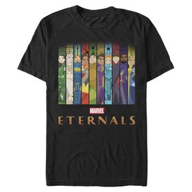 Marvel Big & Tall Eternals Dikey Boxups Üst Kısa Kollu Siyah Erkek T-shirt