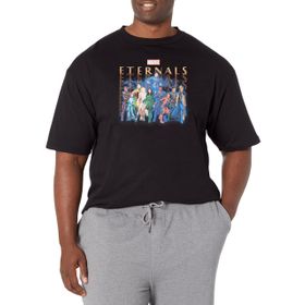 Marvel Big & Tall Eternals Group Repeating Üst Kısa Kollu Siyah Erkek T-shirt