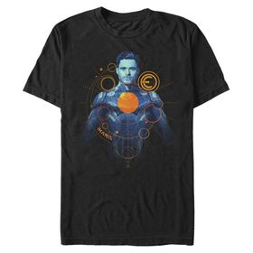 Marvel Big & Tall Eternals Ikaris Turuncu Üst Kısa Kollu Siyah Erkek T-shirt