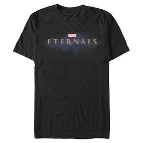 Marvel Big & Tall Eternals Logolu Üst Kısa Kollu Siyah Erkek T-shirt