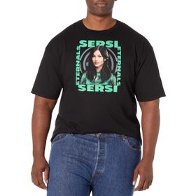 Marvel Big & Tall Eternals Sersi Hero Box Üst Kısa Kollu Siyah Erkek T-shirt