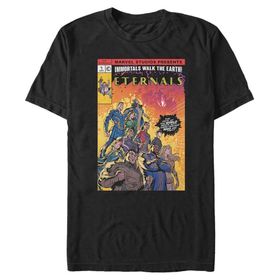 Marvel Big & Tall Eternals Yarım Ton Kapak Üst Kısa Kollu Siyah Erkek T-shirt