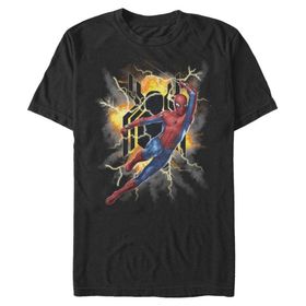 Marvel Big & Tall Exploding Spider Üst Kısa Kollu Siyah Erkek T-shirt