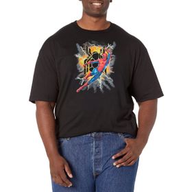Marvel Big & Tall Exploding Spider Üst Kısa Kollu Siyah Erkek T-shirt
