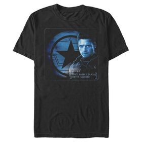 Marvel Big & Tall Falcon and the Winter Soldier Barnes Shield Üst Kısa Kollu Siyah Erkek T-shirt
