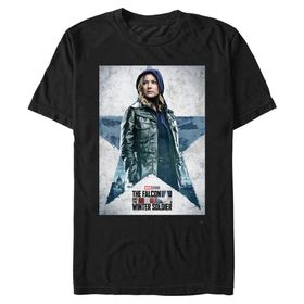 Marvel Big & Tall Falcon and the Winter Soldier Carter Poster Üst Kısa Kollu Siyah Erkek T-shirt