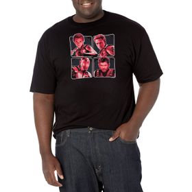 Marvel Big & Tall Falcon and the Winter Soldier Hero Box Up Üst Kısa Kollu Siyah Erkek T-shirt