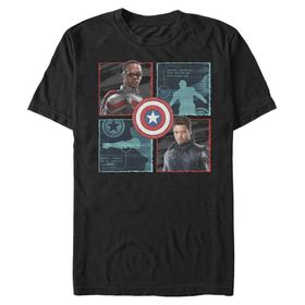 Marvel Big & Tall Falcon and the Winter Soldier Hero Box Up Üst Kısa Kollu Siyah Erkek T-shirt