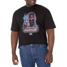Marvel Big & Tall Falcon and the Winter Soldier Hero Shield Üst Kısa Kollu Siyah Erkek T-shirt