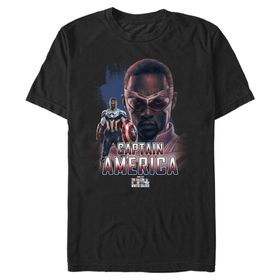 Marvel Big & Tall Falcon and the Winter Soldier Hero Shield Üst Kısa Kollu Siyah Erkek T-shirt