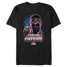 Marvel Big & Tall Falcon and the Winter Soldier Hero Shield Üst Kısa Kollu Siyah Erkek T-shirt