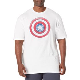 Marvel Big & Tall Falcon and the Winter Soldier Paint Shield Üst Kısa Kollu Beyaz Erkek T-shirt