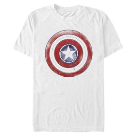 Marvel Big & Tall Falcon and the Winter Soldier Paint Shield Üst Kısa Kollu Beyaz Erkek T-shirt