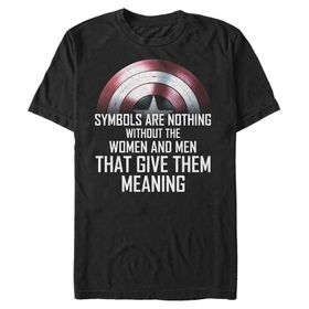 Marvel Big & Tall Falcon and the Winter Soldier Shield Pratiği Üst Kısa Kollu Siyah Erkek T-shirt