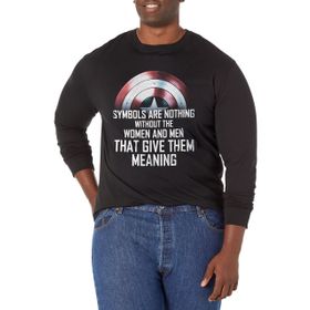 Marvel Big & Tall Falcon and the Winter Soldier Shield Pratiği Üst Kısa Kollu Siyah Erkek T-shirt