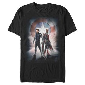 Marvel Big & Tall Falcon and the Winter Soldier Team Posteri Üst Kısa Kollu Siyah Erkek T-shirt